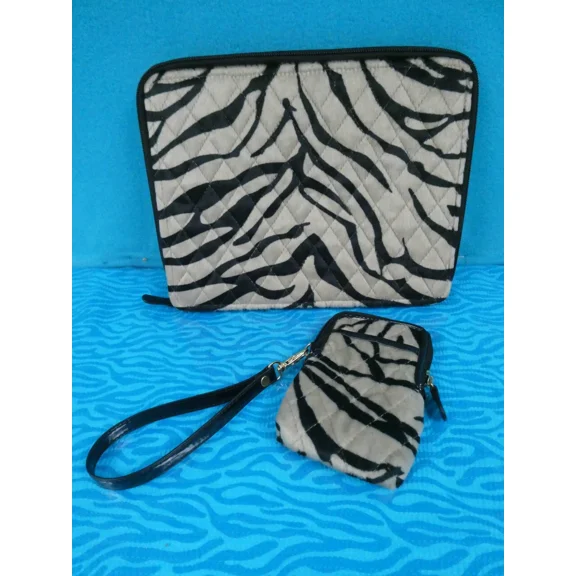 RHEA- Dennis Basso Faux Fur Tablet And Cell Phone Case Zebra New In Bag