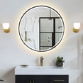 thumbnail image 5 of Palme Round 32" Framed in Matt Black Modern Bathroom/Vanity LED Lighted Wall Mirror, 5 of 5