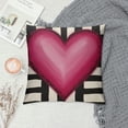 thumbnail image 2 of COMIO  Valentine's Day Pink Love Heart Decorative Throw Pillow Covers, Black White Buffalo Plaid Check Stripes Porch Outdoor Home Decor, Anniversary Wedding Farmhouse Cushion Case, 2 of 5