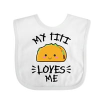 Inktastic My Titi Loves Me with Taco Illustration Boys or Girls Baby Bib