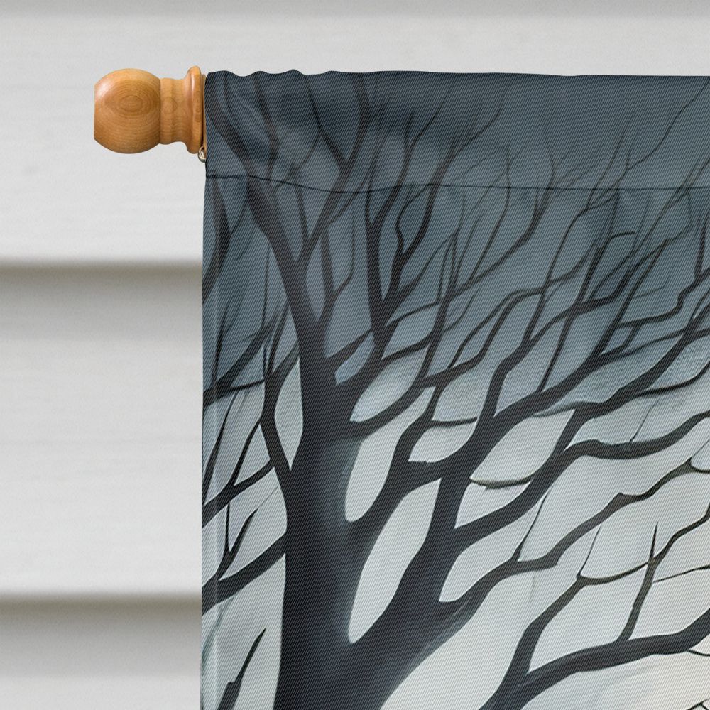 Halloween Alaskan Malamute Dog House Flag 28x40IN Double-Sided Polyester Decorative Sleeve Pole Flag for Outdoor Home Garden