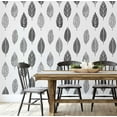 thumbnail image 3 of S4sassy Self Adhesive Wallpaper, Gray Stylized Leaf Print Mural Wall Paper, Textured Peel and Stick Contact Paper for Walls, Entryway accent Wall, Office Decor, Solution (25"x60" inch), 3 of 5