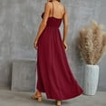 thumbnail image 6 of USSUMA Womens Sundresses Summer Casual Ruffle Long Flowy Slit Wrap Maxi Party Beach Dress Spaghetti Strap Sleeveless Sun dresses for Women Plus V-Neck Dresses Vacation, 6 of 8