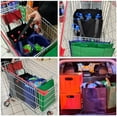 thumbnail image 4 of 6 Pack Reusable Reinforced Handle Grocery Bags - Heavy Duty Large Shopping Totes with Thick Plastic Bottom can hold 45+ lbs (6, Black), 4 of 4