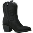 thumbnail image 3 of GLOBALWIN Women's Black Mid Calf The Western Cowboy Cowgirl Boots 11M, 3 of 7