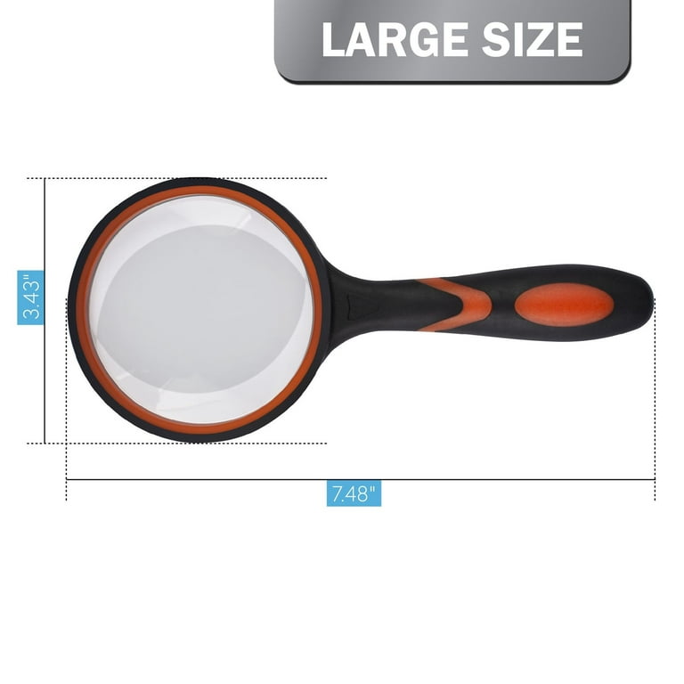 Insten Large Magnifying Glass 75 Mm Lens, 7x Handheld Magnifier
