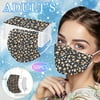 YZHM 50PCS Adult Disposable Face Masks Three-Layer Disposable Dust-Proof Protective Leopard Print Mask