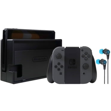 Nintendo Switch Console Version 2 with Gray Joy Con and JLab Play Gaming Wireless Bluetooth Earbuds