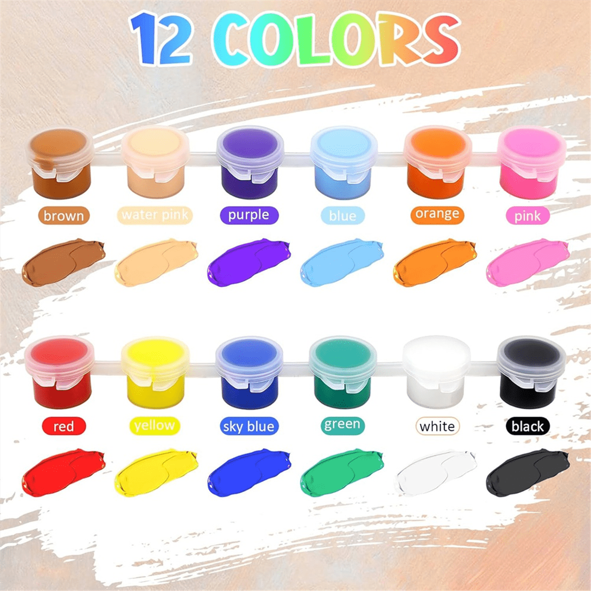 HOT 10Pack Acrylic Paint Set,for Kids Adults Art & Craft Painting, for Home Classroom Birthday DIY with Palettes and Brushes