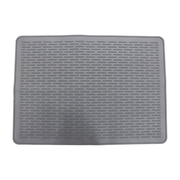 Tapete para secar platos, accesorio de cocina resistente, fácil de limpiar Grano gris recto