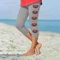 thumbnail image 2 of Fjofpr Girls Pants Size 10 Toddler Kids Fashion Baesball Print Summer Leisure Yoga Sports Frenum Cropped Pants Gray 10 Years, 2 of 4