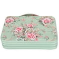 thumbnail image 2 of Printed Pencil Case, Exquisite Appearance Pencil Case 4 Layers Rose Print Pattern  For Sort And Store Pencils Green Background Rose, 2 of 8