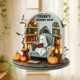 thumbnail image 6 of Homemoh Halloween Ghost Read Book with Pumpkin Ornament, Halloween Spooky Ornament, Reading Room Christmas Ornament, Halloween Ghost 2D Acrylic Flat Hangings Gift for Book Lovers, 6 of 6