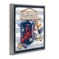 thumbnail image 3 of Stupell Industries Rustic Lodge Beach Shack on Stripes Gray Floating Frame Canvas Art, 18 x 18, by Jennifer Brinley rep. Levison Designs, 3 of 8