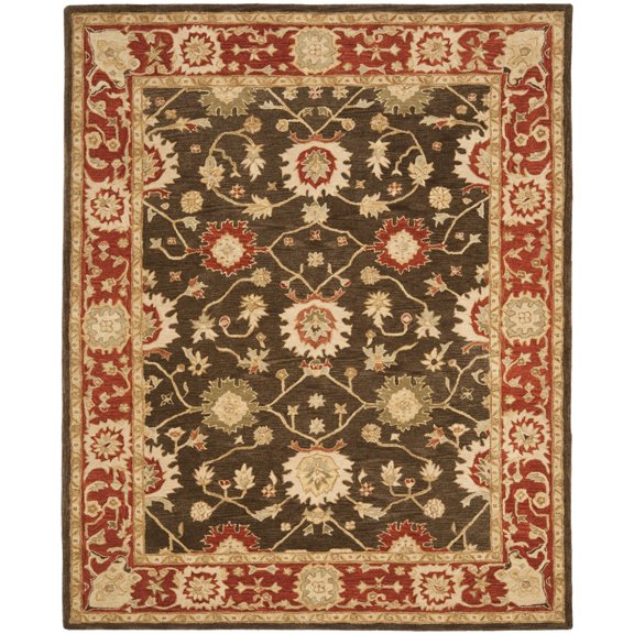 SAFAVIEH Anatolia Shirley Traditional Wool Runner Rug, Olive/Rust, 2'3" x 20'