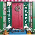thumbnail image 4 of Aidoshy Christmas Porch Sign, Merry Christmas Banner Indoor Outdoor Xmas Decorations, New Year Plaid Hanging Banners Sign for Holiday Party Supplies Home Garage Welcome, 4 of 5