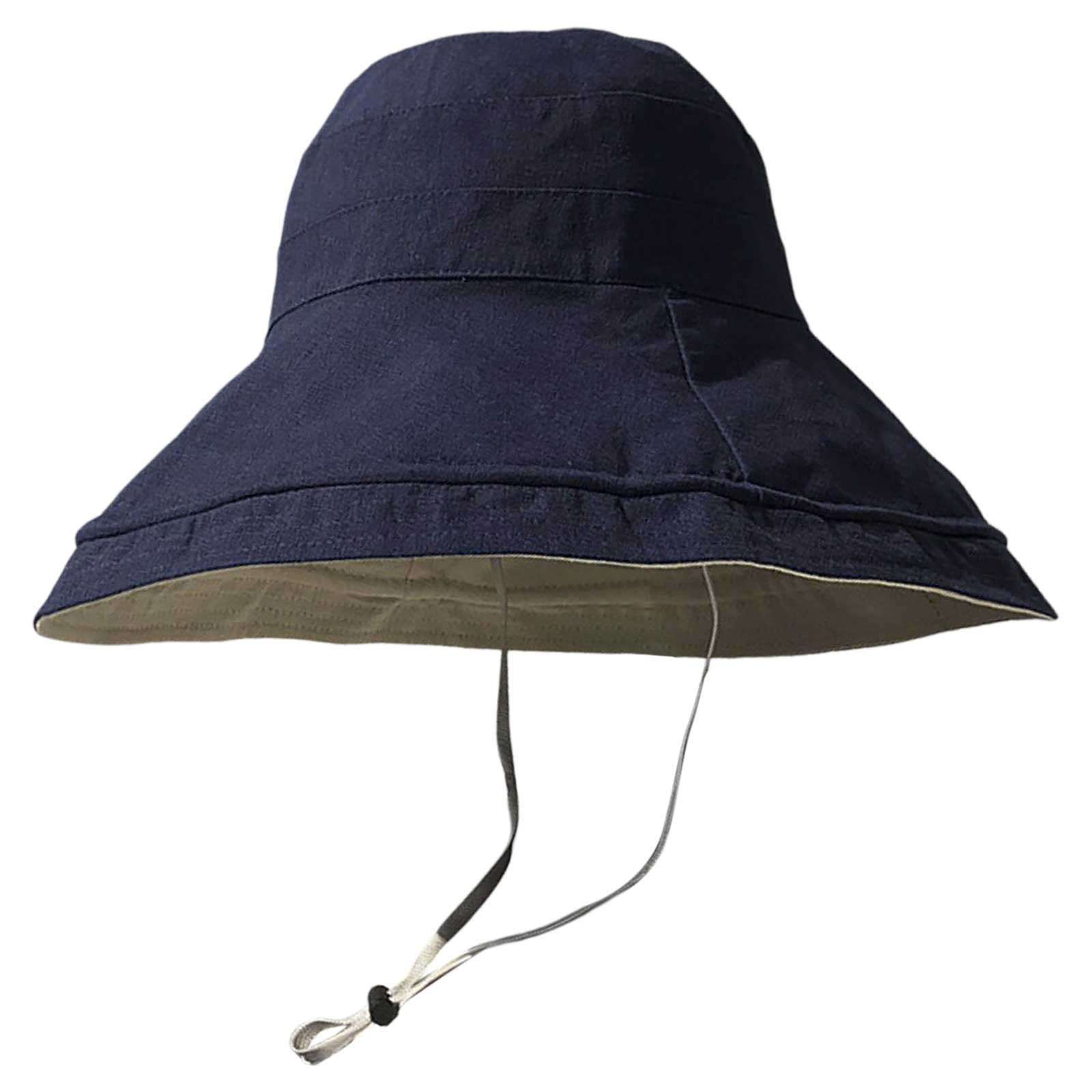 Women Wide Brim Summer Sun Hat Wired Edge Beach Bucket Fishing Hats Navy Women Wide Brim Summer Sun Hat Wired Edge Lady Floral Beach  main image 2