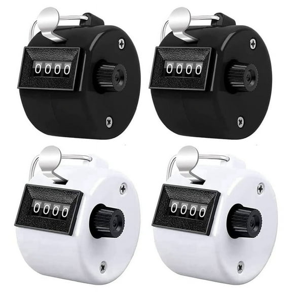 Pack of 4 Counter Clicker 4-Digit Number Count,Handheld Mechanical Counters Clickers Pitch