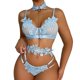 thumbnail image 1 of Gibobby Lencería mujer erótica Conjunto de ropa interior de encaje para mujer, conjunto de ropa interior y ropa interior de encaje con correa(Azul, G), 1 of 5