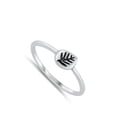 thumbnail image 4 of Stamped Tiny Leaf Nature Plant Ring .925 Sterling Silver Band Jewelry Female Male Unisex Size 6, 4 of 4