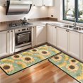 thumbnail image 3 of Kitchen Rugs Sets Of 2,Green Sunflower Pattern Anti Fatigue Kitchen Mat Rugs Non Slip Washable,Decorative Kitchen Floor Mats for Kitchen,Sink,Laundry,17"x47"+17"x47", 3 of 5