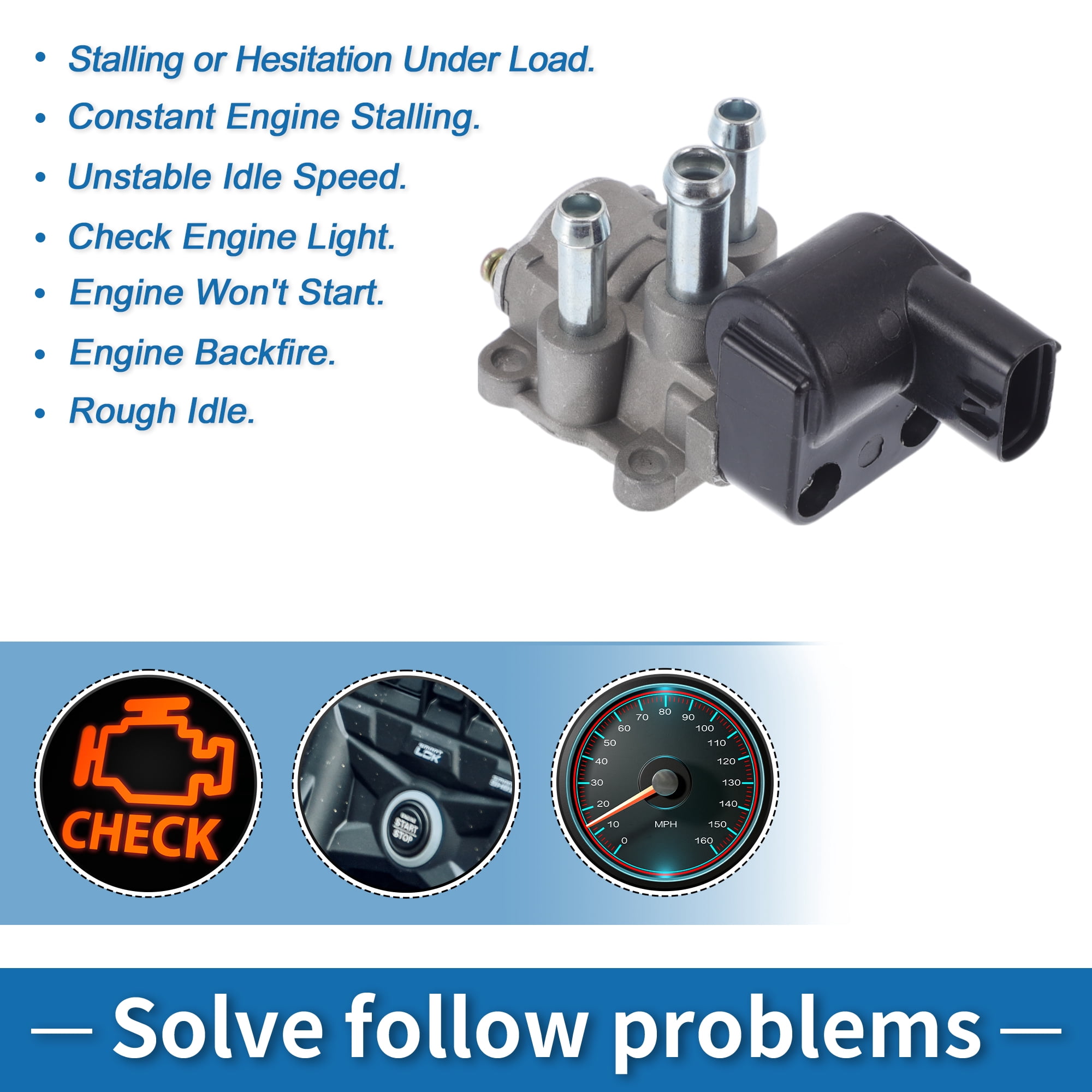 Unique Bargains Car Idle Air Control Valve for Toyota RAV4 1998-2000 Replace No.2227074200 IACV Idle Motor Idle Air Control Valve for Stable Engine Operation