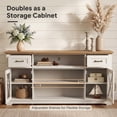 thumbnail image 5 of LEGAHOME TV Stand for 70 Inch TV, Modern Farmhouse TV Stand with Barn Door, 2 Drawers and 2 Storage Cabinets, Wooden Television Media Console, White, 5 of 7