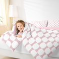 thumbnail image 5 of Castle Fairy Bohemian Oval Grid 7-Piece Twin Bedding,Vintage Rounded Bedding Comforter Set,Pink White,Reversible, 5 of 7