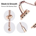 thumbnail image 6 of Stylish Bands Compatible with Apple Watch Band 38mm 40mm 41mm 42mm 44mm 45mm 49mm Iwatch SE Series 8/7/6/5/4/3/2/1 Women Dressy Jewelry Stainless Steel Accessories Wristband Strap, Copper, 6 of 9