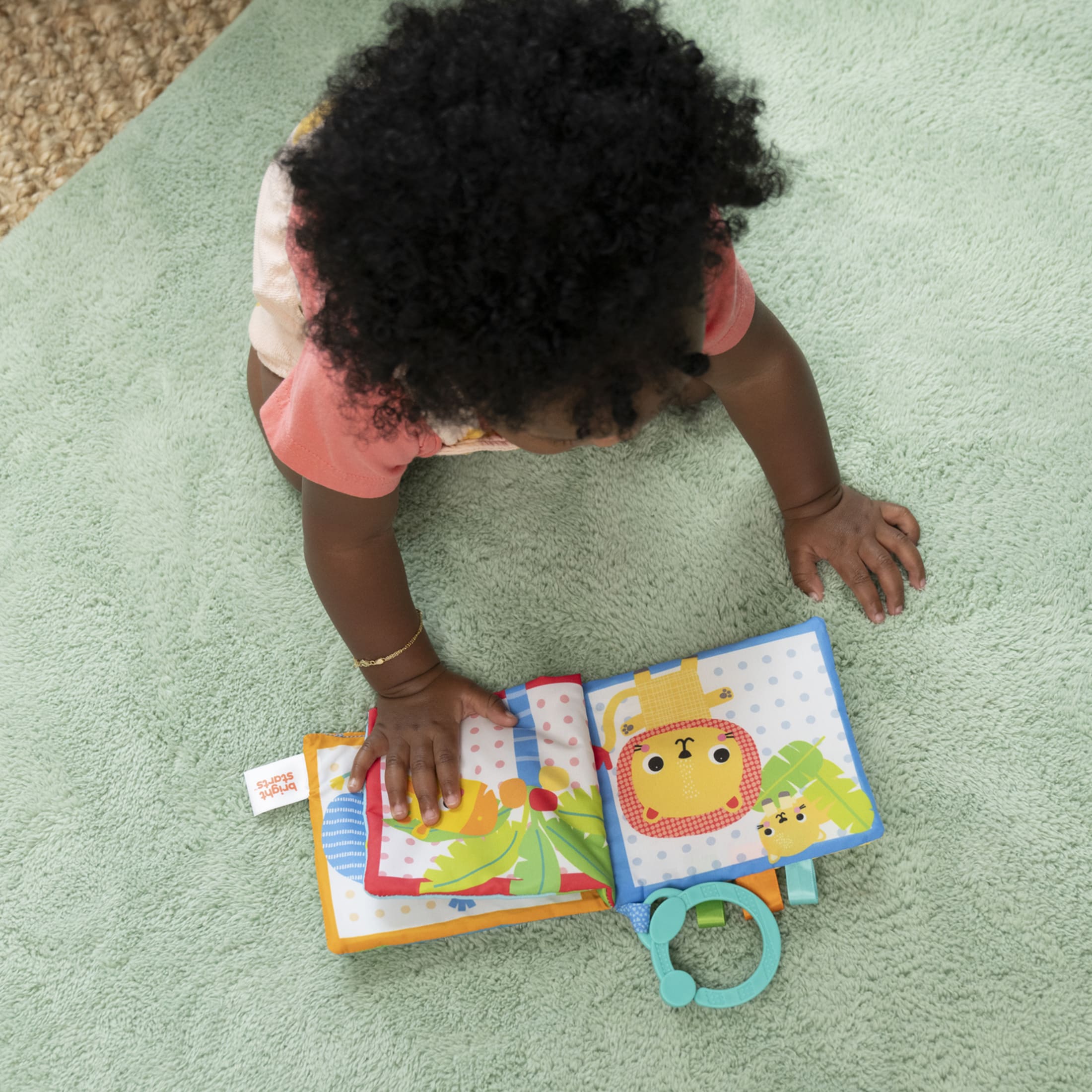 Bright Starts Safari Buddies Soft Book, Unisex, Newborn