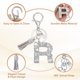 thumbnail image 3 of Llave de letra inicial Uxcell con borlas y perlas, llavero de letra R brillante con strass y anillo para llaves para bolsos, carteras y llaves de coche, plateado, 3 of 7