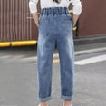 thumbnail image 4 of NAISIBABY Girls Jeans, Elastic Waist Causal Loose Pockets Kids Denim Pants Blue 5T, 4 of 4