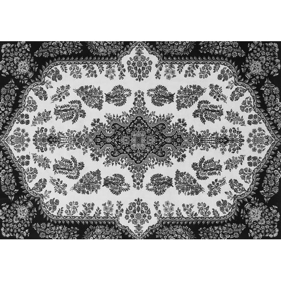 Ahgly Company Indoor Rectangle Medallion Gray Traditional Area Rugs, 3' x 5'