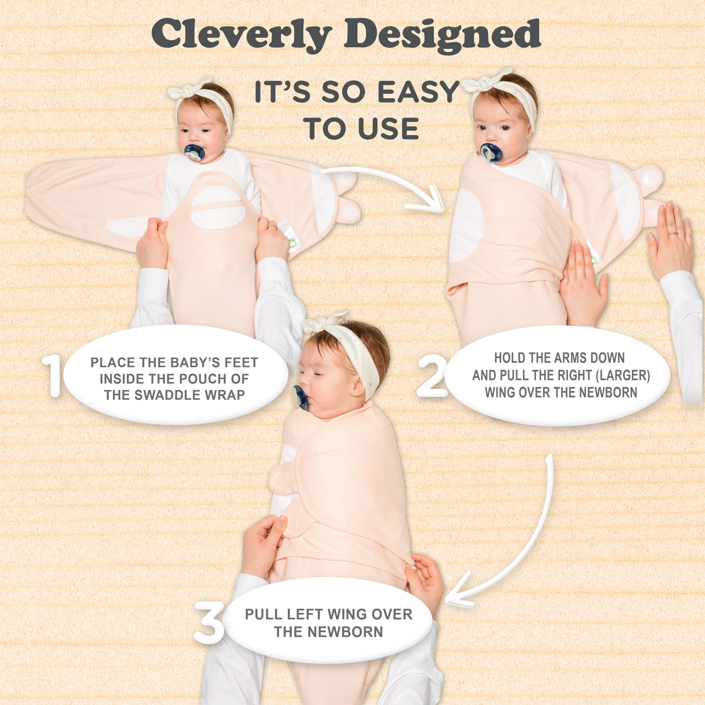 Bublo Baby Swaddles for Newborns - 3 Pack Organic Baby Swaddles for 0-3 Months - Baby Swaddle Sleep Sack - Infant Sleeping Swaddle sack – Adjustable Swaddle Blanket Wrap Girl