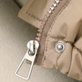 thumbnail image 6 of Women's Winter Short Hooded Puffer Coat Zip & Snap Button Closure Quilted Padded Jacket Adjustable Drawstring Hem Casual Warm Outerwear Khaki, 6 of 9