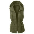 thumbnail image 2 of Utility Vest for Women Sleeveless Drawstring Waist Zip Up Hooded Militar Jackets with Pockets Outerwear, 2 of 3