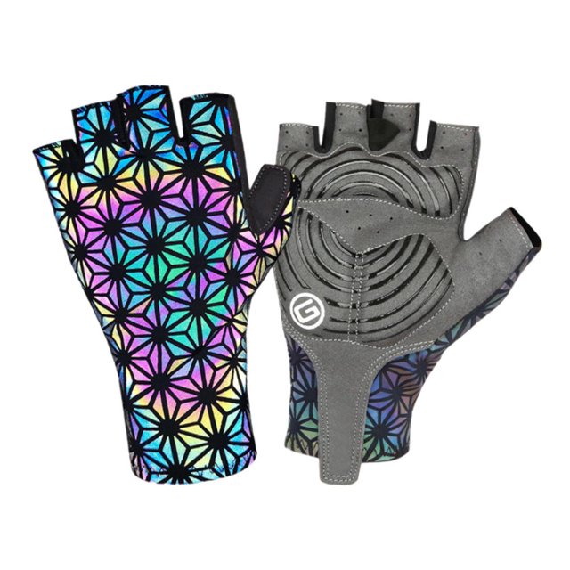Guantes De Ciclismo Guante De Bicicleta De Montaña Luminoso Y Colorido Guante De Ciclismo De Medio Dedo Antideslizante Yuarrent OD016057-02