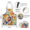 thumbnail image 3 of White Chicken Watercolor Chicken Pattern Apron-Garden Aprons for Women with Pockets-Cotton Linen Waterproof Kitchen Cooking Gardening Aprons Adjustable for Kitchen,Cooking,BBQ and Salon 33x27 Inch, 3 of 7