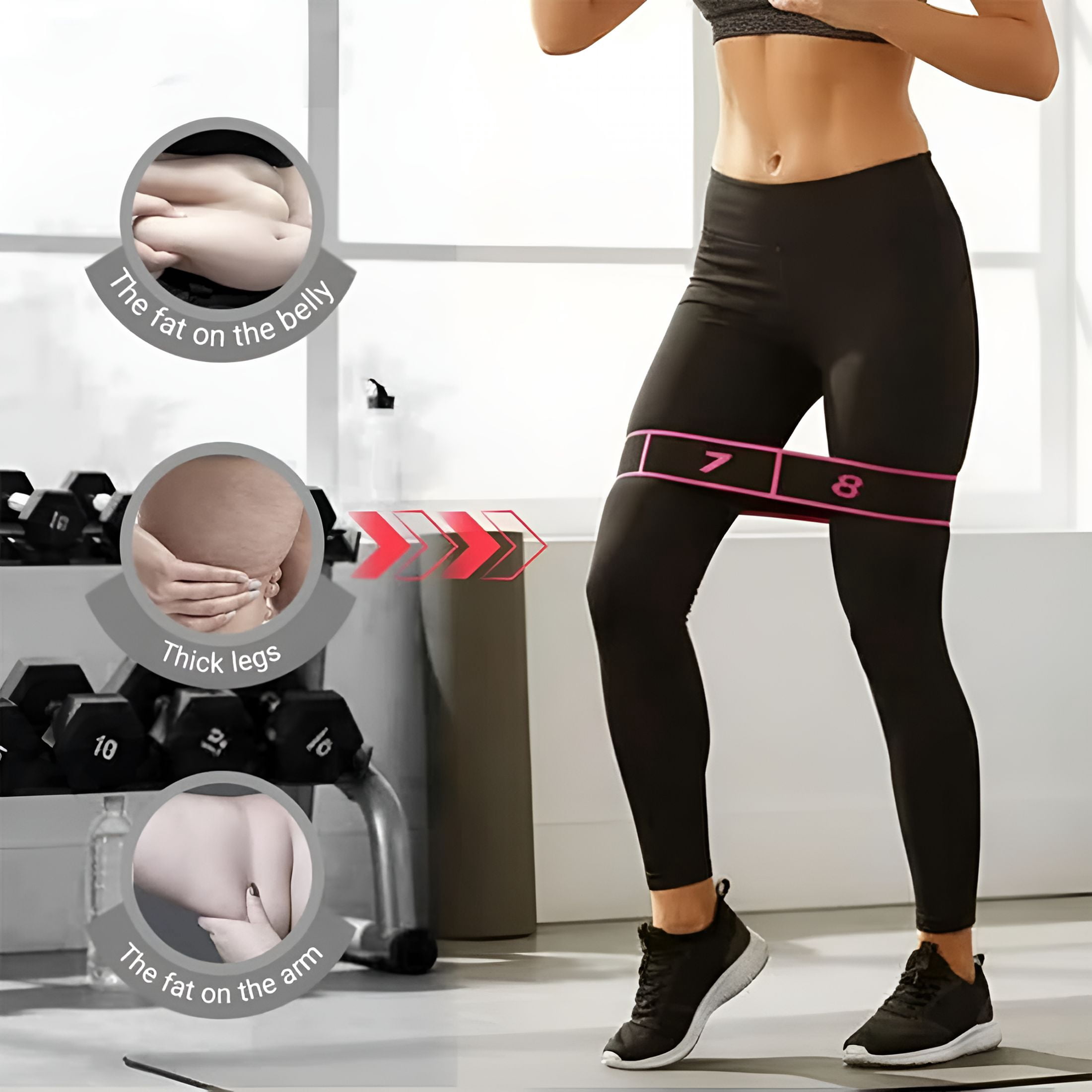 BESTSKY Numbered Resistance Band for Seniors,Fitness Resistance Band for Stretching and Yoga,8 Section Number Elastic Stretch Strap,With Hand Grippers,For Glutes Legs Training,For Women Men