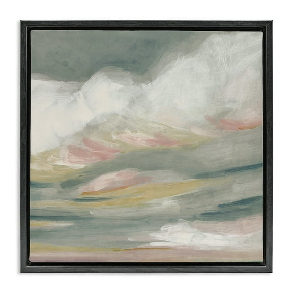 Stupell Industries Storm Clouds Abstraction Landscape Painting Black Floater Framed Canvas Art Print Wall Art, 18 x 18