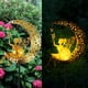thumbnail image 2 of Led Moon Fairy Crackle Glass Light Solar Statues Al Aire Libre Arte Hierro, 2 of 9