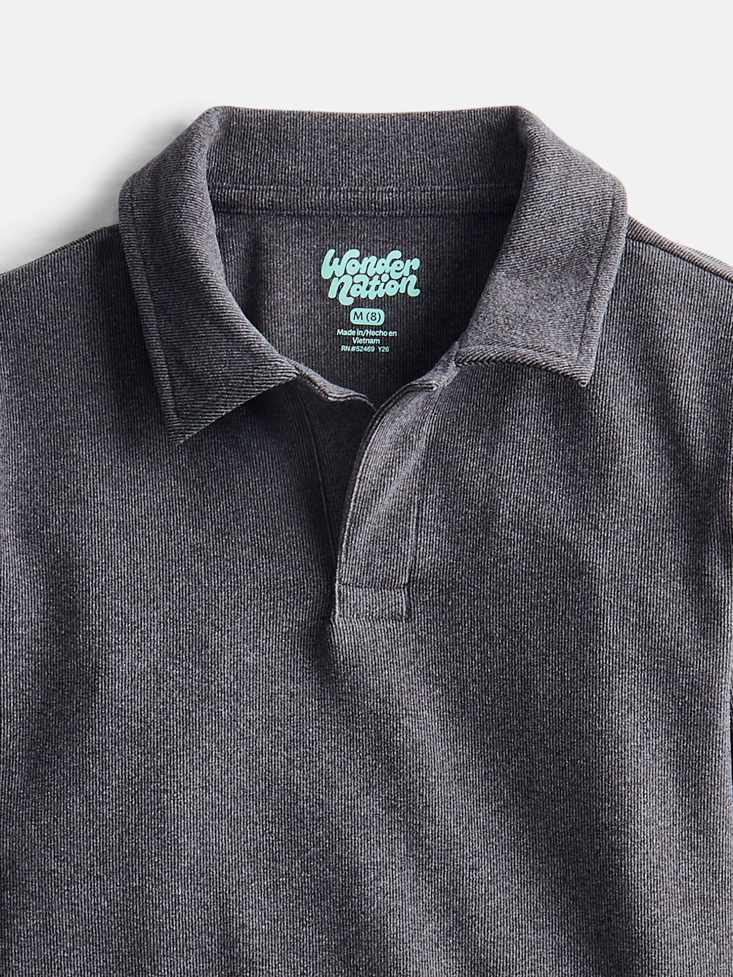 Wonder Nation Boys Cozy Polo Shirt with Long Sleeves, Sizes XS-XXL and Husky