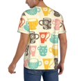 thumbnail image 2 of Zufioo Vintage Cup Print Men's Baseball Short Sleeve, Moisture Wicking Button-Down Hip Hop Tee-3X-Large, 2 of 7