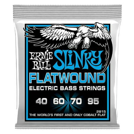 Ernie Ball 2815 Extra Slinky Flatwound Electric Bass Guitar 4-String Set,