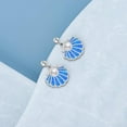 thumbnail image 2 of MYSTICPOEM Sea Shell 925 Sterling Silver Pearl Statement Stud Earrings for Women Blue Opal Ocean Jewelry Gifts for Beach Summer Vacation Birthday, 2 of 6