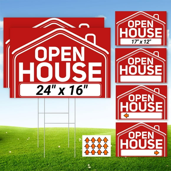 Carteles Open House ComboJoy de 61 x 41 cm y 43 x 30 cm, impermeables