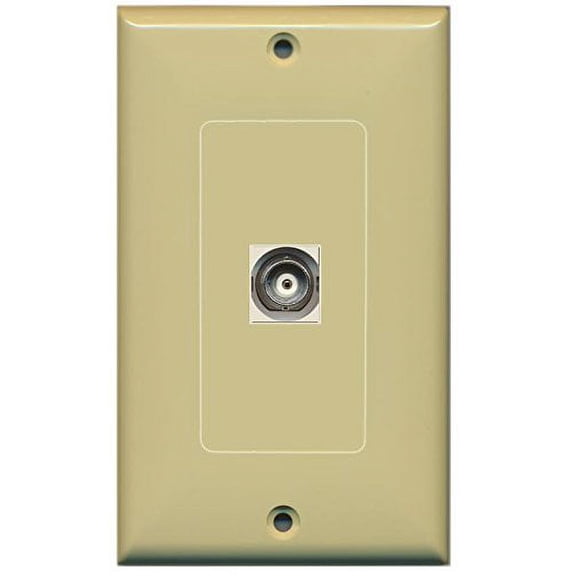 RiteAV Bnc (Ivory) Wall Plate 1 Gang Decorative Ivory
