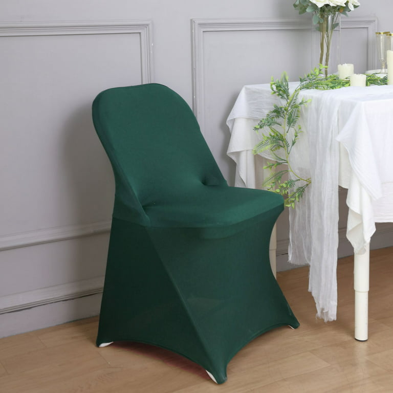 Efavormart Stretchy Spandex Fitted Folding Chair Cover Dinning Event  Slipcover For Wedding Party Banquet Catering - Hunter Emerald Green