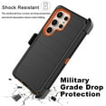 thumbnail image 5 of Ebizware for Samsung Galaxy S24 Ultra Phone Case, Shockproof Case with Holster Belt Clip Military Grade Heavy Duty Full Protection Kickstand Cover for Galaxy S24 Ultra - Black/Orange, 5 of 10