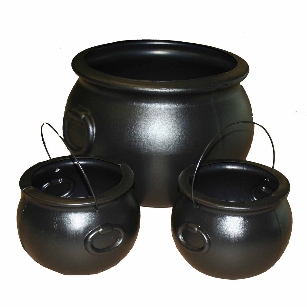 Set of 3 Cauldrons Halloween Decoration